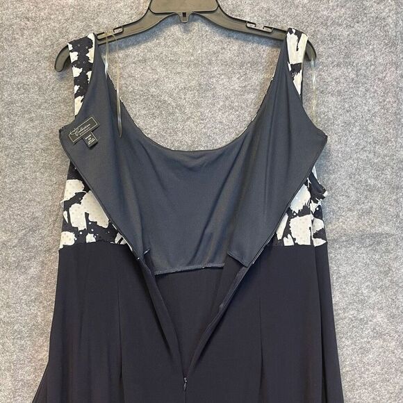 DRESSBARN Slimming Sleeveless Ruched Sequin Dress Black White Size 20W Cocktail - Picture 13 of 14